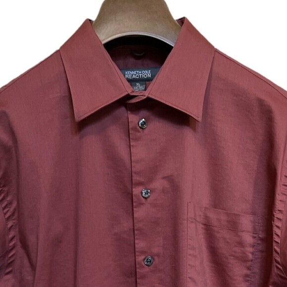 Kenneth Cole Reaction Men’s Pinstripes Size XL Slim Fit Button Down‎ Shirts - Picture 3 of 10